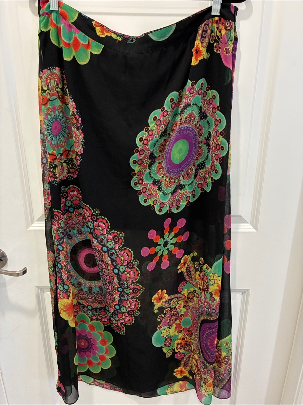 Desigual Black Floral Medallion Maxi Skirt - Multicolor